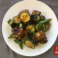 Summer Quick Salad: Grilled Zucchini and Eggplant Salad#Summer Flirting Illustration of how to make flavor# 6