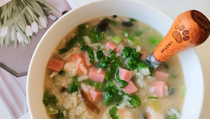 Shrimp and preserved egg porridge