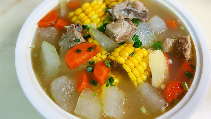 Winter Melon, Pork Ribs and Corn Soup