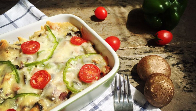 Mushroom and Tomato Baked Rice