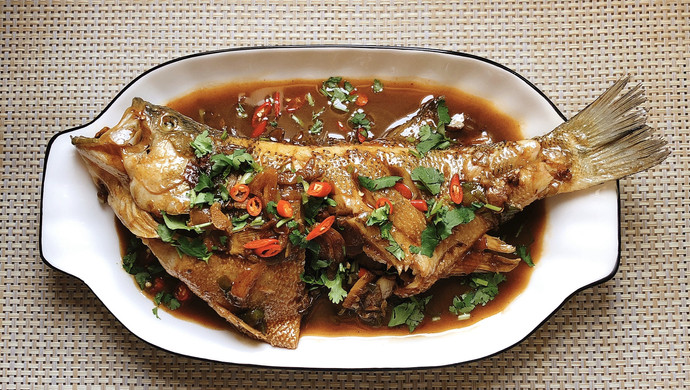 Braised seabass