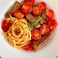 # Zero belly burden to eat late night snack#How to make tomato steak pasta Illustration 12