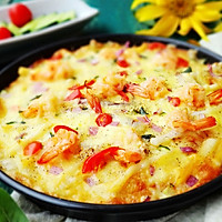 A good place for leftover rice - seafood rice pizza recipe 18 