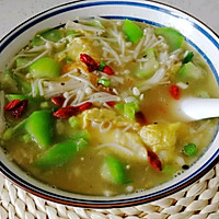 #点上的龙五#Low-calorie nutritious loofah soup Illustration of how to do it 11