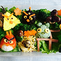 Illustration of how to make Angry Birds Bento#MengniuHiMilk# 19