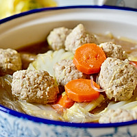 I want to drink soup today: Illustration of how to make meatball, vegetable and vermicelli soup. 14