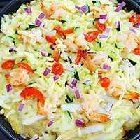 A good place for leftover rice - seafood rice pizza recipe 15 