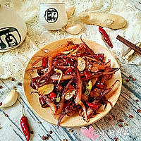 Spicy squid tentacles - love words and wine, I choose spicy Illustration of how to make wine and food 9