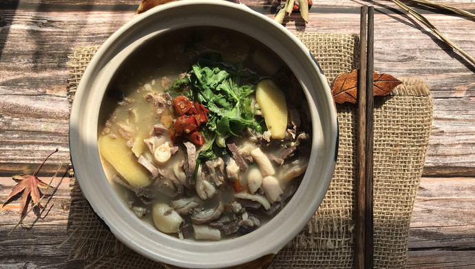 Lazy person’s warm winter lamb soup