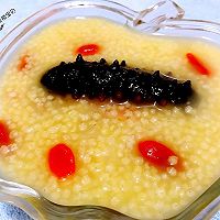 Sea cucumber, wolfberry, milletIllustration of how to make porridge 5