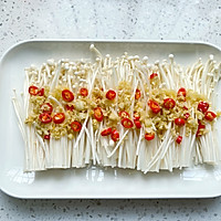 #白valentine's day limited delicious#Dry spring, eat more garlic Illustration of how to make steamed enoki mushrooms with puree 6