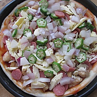 Chicken Okra Pizza#AmazingMy Snack#Recipe Illustration 10