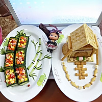 Illustration of how to make a colorful lunch cucumber platter deep in the bamboo forest 9 