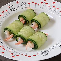  # Mid-Autumn Festival can still be spent like this # Oil-splashed Canadian Arctic shrimp Illustration of how to make cucumber rolls 4