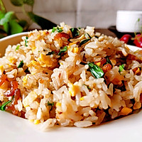 Illustration of how to make fried rice with ginger, onion and sea rice 9