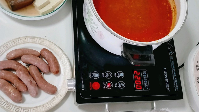 Homemade tomato soup hot pot soup base