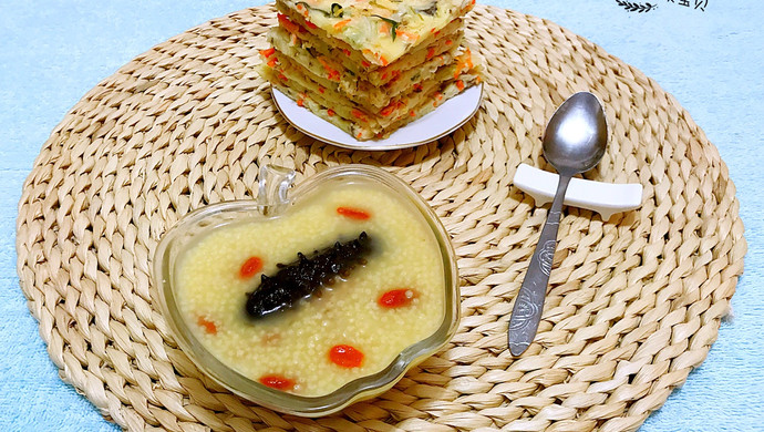 Sea cucumber, wolfberry and millet porridge