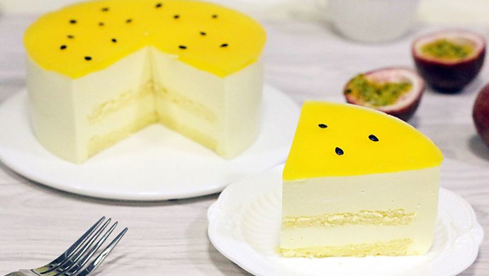 Passion fruit mousse cake