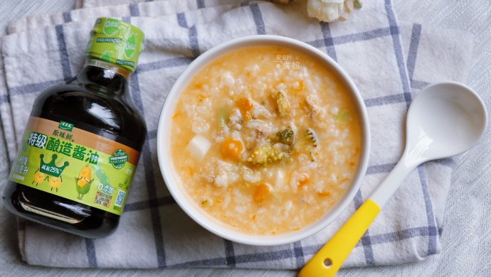 Children's vegetable and lean meat porridge