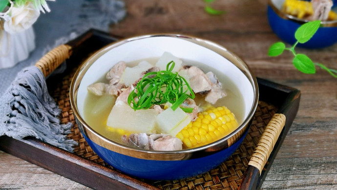 Winter Melon, Corn and Pork Ribs Soup