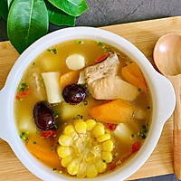 #Primary and middle school students nutritious meal#How to make corn, carrot, yam and pork ribs soup Illustration 11