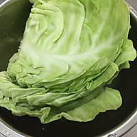 Cabbage with rice (with broccoli stems, no waste method)—— Illustration of vegetarian food for one person 1