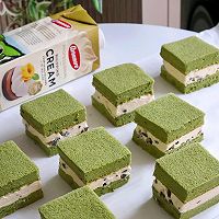 Matcha honey bean old cream cake, simple with old-fashioned hard cream Illustration of how to do it 5