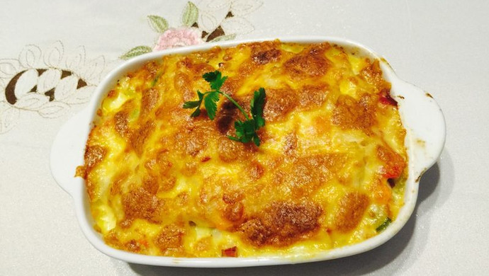 Golden Cheese Baked Rice