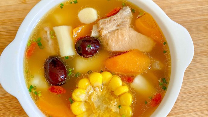 Corn, Carrot, Yam and Pork Ribs Soup