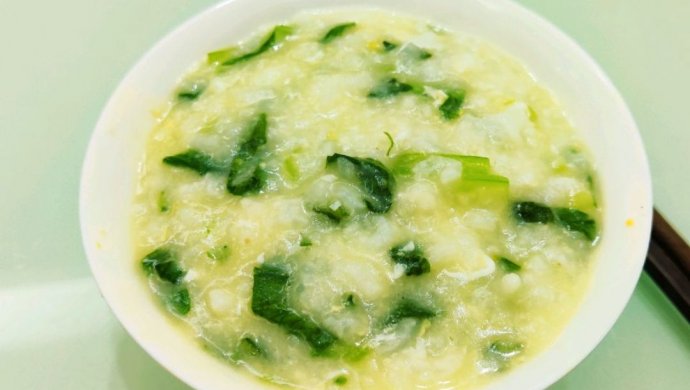 Vegetable and egg drop porridge