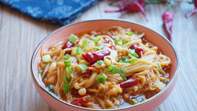 Vegetarian Fried Enoki Mushrooms