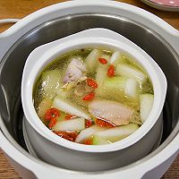 #QuickGET Rich Spring Festival Family Banquet#Fresh Winter Melon with Eyebrows Off Illustration of how to make Qingyuan Chicken Soup with Wolfberry 9