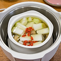 #QuickGET Rich Spring Festival Family Banquet#Fresh Winter Melon with Eyebrows Off Illustration of how to make Qingyuan Chicken Soup with Wolfberry 8