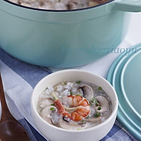 Illustration of how to make fresh shrimp and mushroom porridge#kitchenzhiyusystem# 6