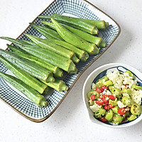 Summer table darling eats two things/okra stewed eggs/ Illustration of how to make boiled okra 2