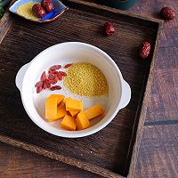 Autumn health care - illustration of how to make pumpkin, wolfberry and millet paste 1