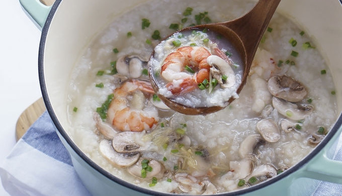 Shrimp and Mushroom Porridge