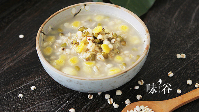 Mung bean barley oatmeal porridge