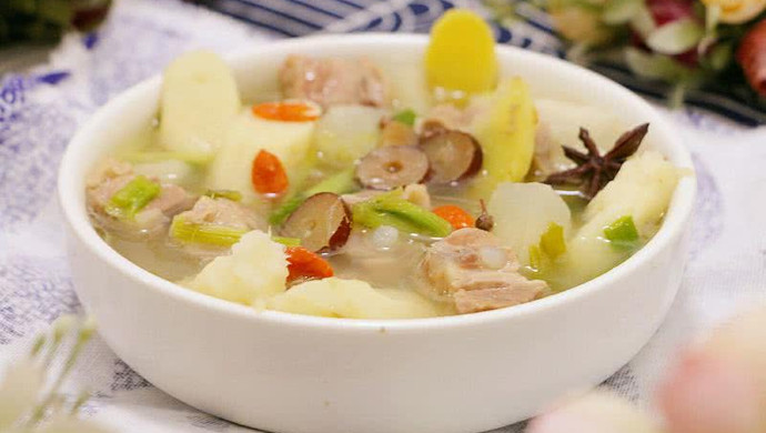 Yam and white jade mutton soup