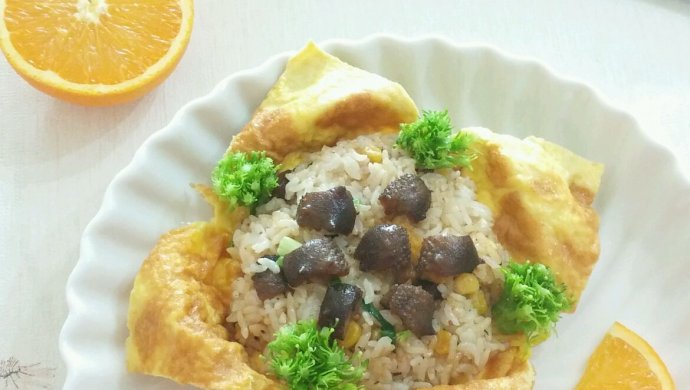 Sea cucumber omelette rice