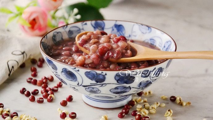 Barley and red bean porridge