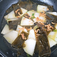 #Spend 10 minutes to make a dish! #kelp, winter melon and shrimp skin Illustration of how to make soup 6