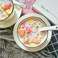 #food新动# Summer heat-relieving dessert, sago fruit harvesting, simple and easy to learn, sweet but not greasy recipe 12