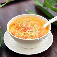 #Quick and nutritious, my family’s must-have winter dish# Tomato Illustration of how to make enoki mushroom soup 8