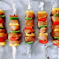 Oven version of grilled chicken skewers#summer sultry taste# Illustration of how to do it 12