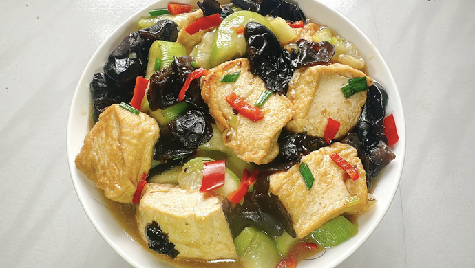 Braised Loofah with Tofu