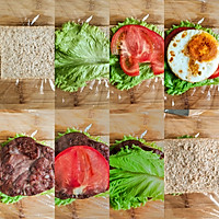 Personal test of delicious weight loss meal whole wheat egg steak sandwich quick breakfast Illustration of balanced nutrition 5