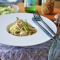 Healthy Recipes｜Asparagus Creamy Bacon Spaghetti, never tired of it# Hardcore Recipe Producer#’s recipe illustration 9