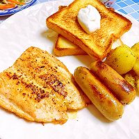 # Enjoy Time Romantic Products Love Fresh and Pure#Salmon for one person Illustration of how to make breakfast with sour cream toast 8