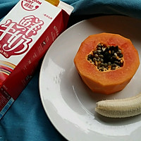 Illustration of how to make the special summer drink#Papaya Banana Milk Drink# 1